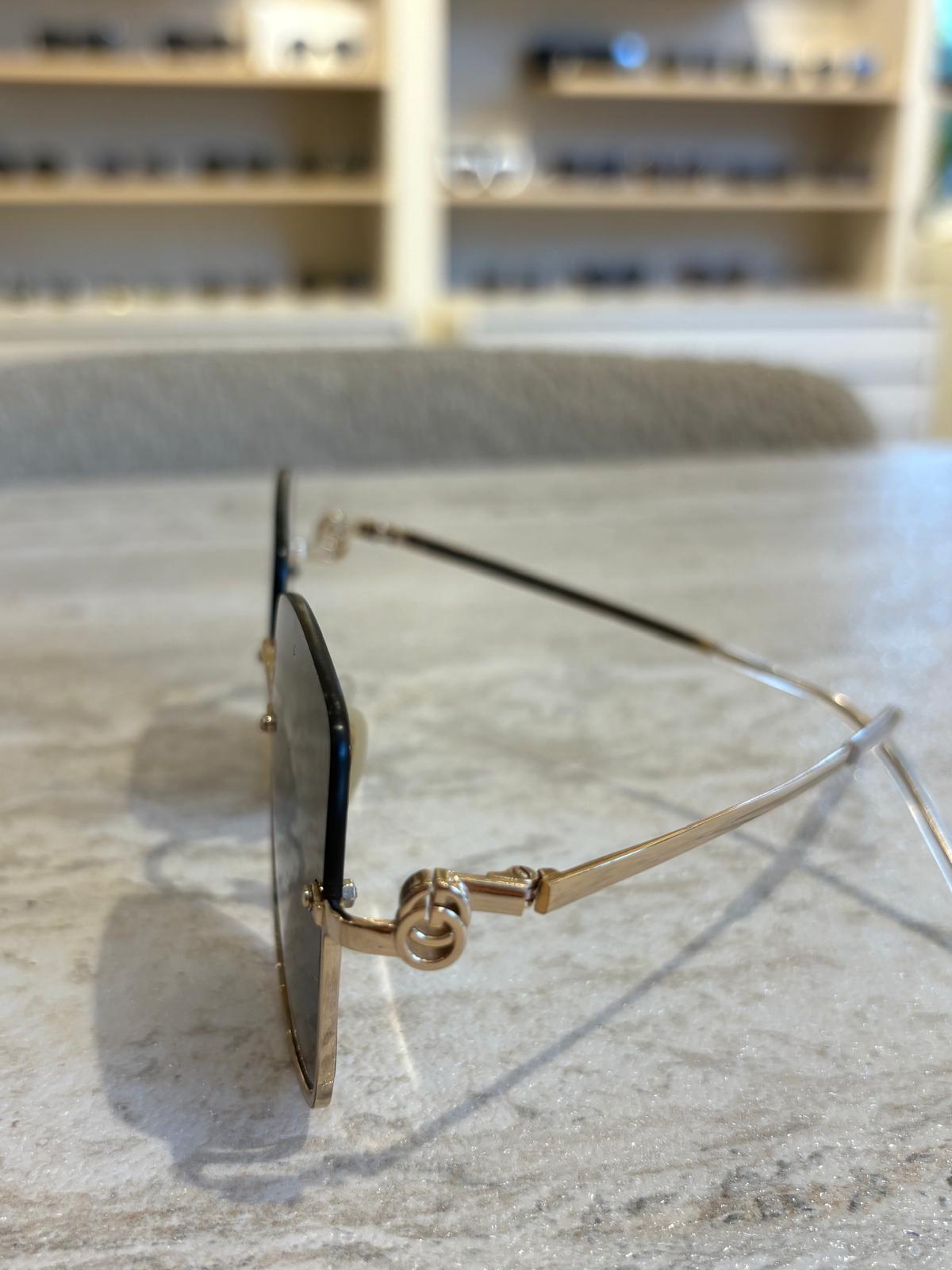 GUCCI GG1279S 001 – Çerçevesiz Kare Camlı Altın Güneş Gözlüğü (54-21-140)