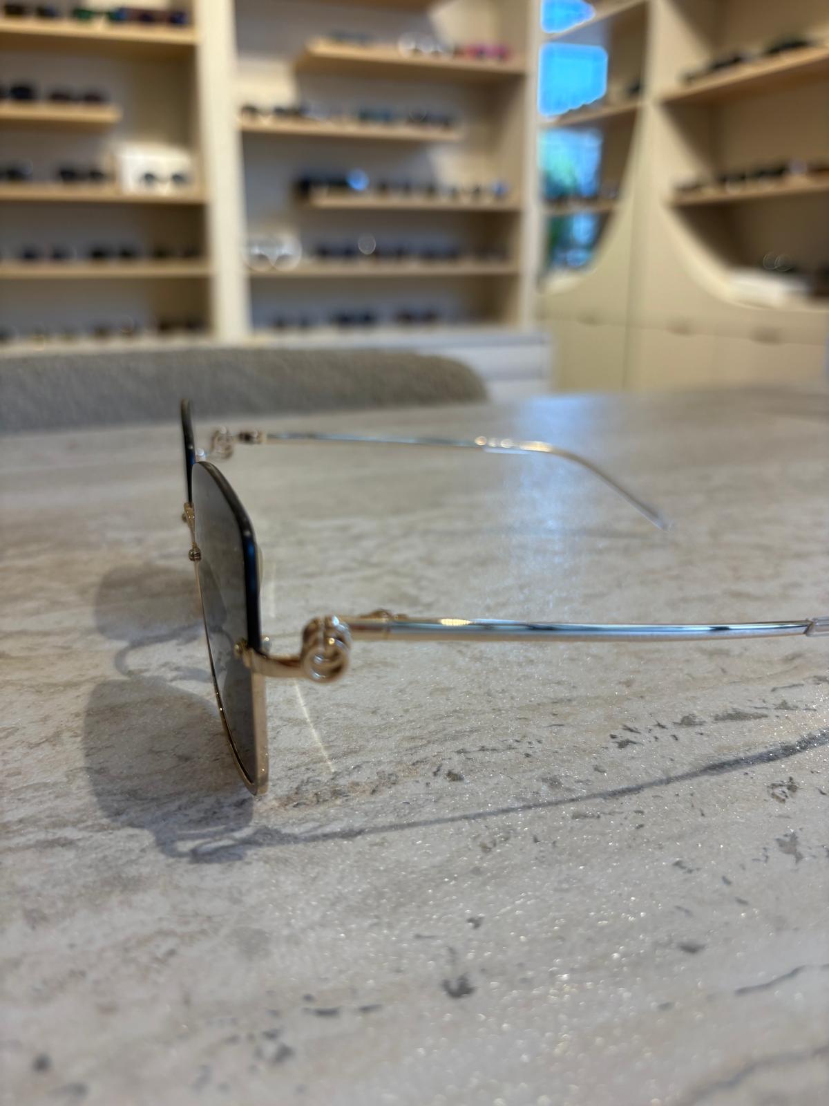 GUCCI GG1279S 001 – Çerçevesiz Kare Camlı Altın Güneş Gözlüğü (54-21-140)