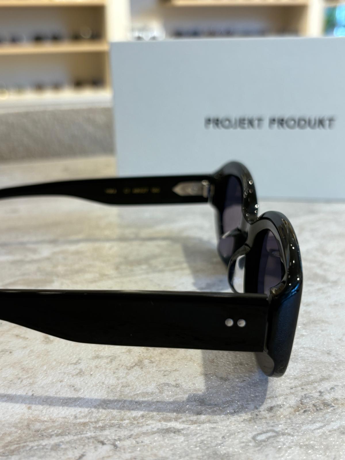 Projekt Produkt P12 HM4 C1 – Kalın Siyah Oval Çerçeveli Unisex Güneş Gözlüğü