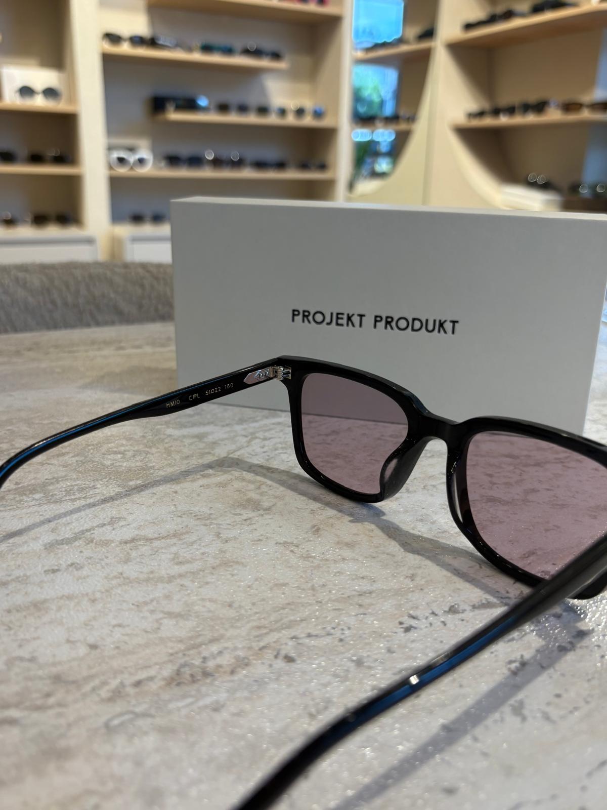 Projekt Produkt HM10(S) C1FL – Siyah Kare Çerçeve & Açık Pembe Camlı Güneş Gözlüğü