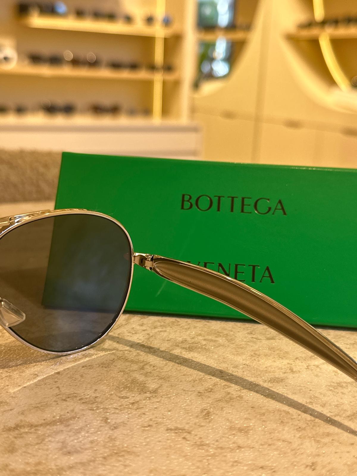 Bottega Veneta BV1305S 003 – Lüks Aviator Şıklığı, Heykel Formlu Sap Detayıyla