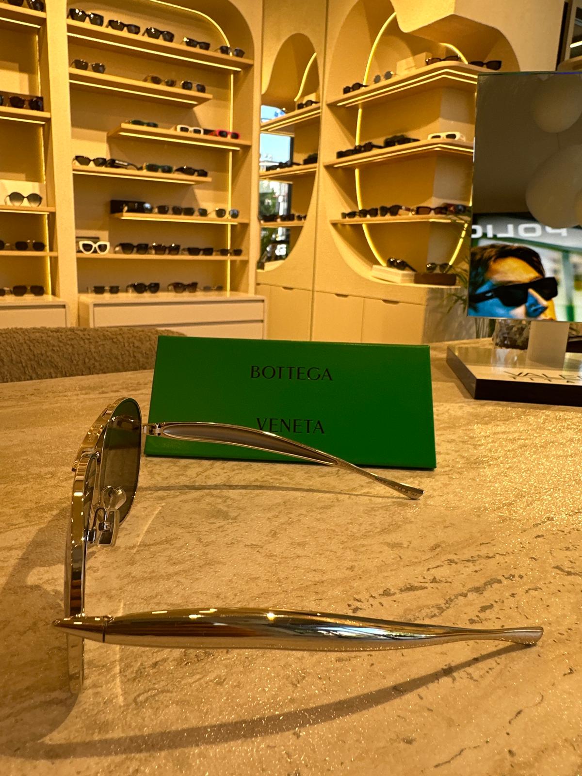 Bottega Veneta BV1305S 003 – Lüks Aviator Şıklığı, Heykel Formlu Sap Detayıyla